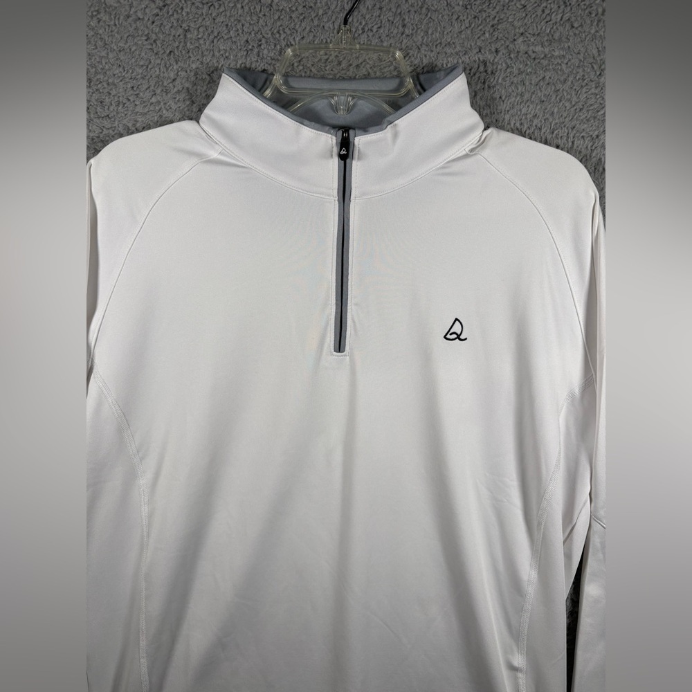 Deolax Golf Pullover Men’s Large White 1/4 Zip Long Sleeve Performance Stretch L